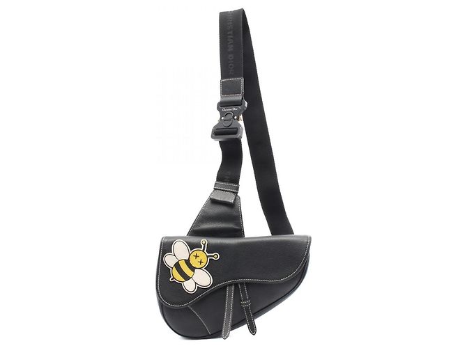 Christian Dior Dior x Kaws Saddle Bag Black White Yellow
