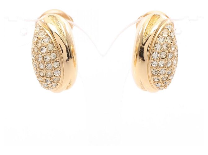 Orecchini a clip Christian Dior placcati oro e strass D'oro