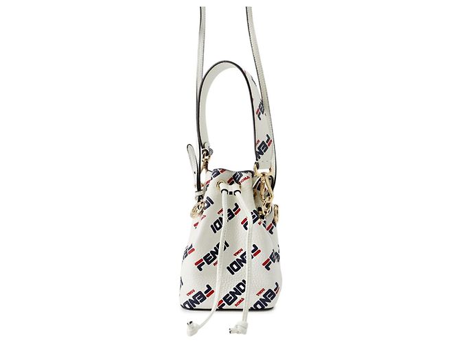 Bolsa Fendi Montresor Mini Branco Vermelho Azul marinho