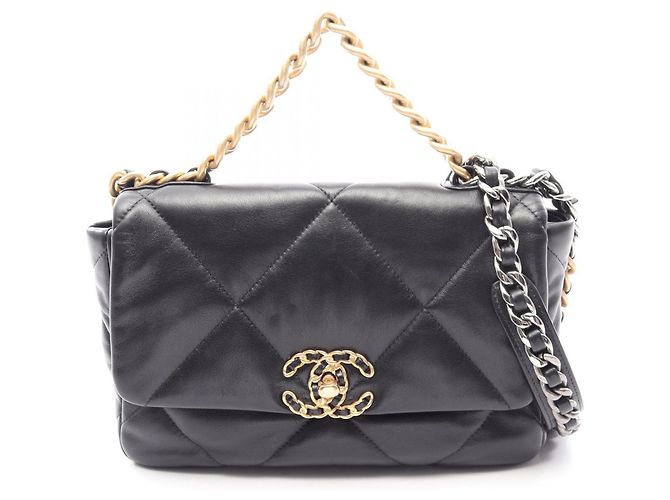 Borsa a tracolla Chanel 19 Dixneuf in pelle Nero