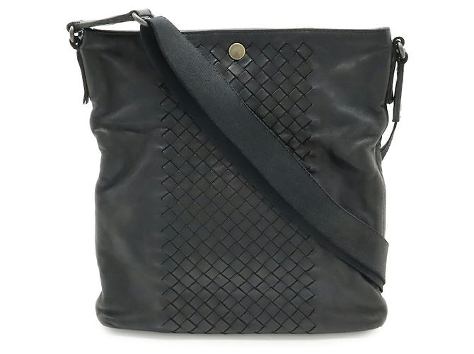 Borsa a Spalla in Pelle Bottega Veneta Nera Nero