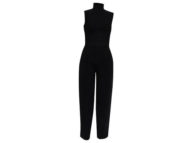 Tuta intera con collo alto in nylon nero Herve Leger