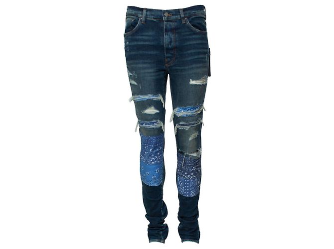 Amiri, jeans bandana patchwork vintage Azul