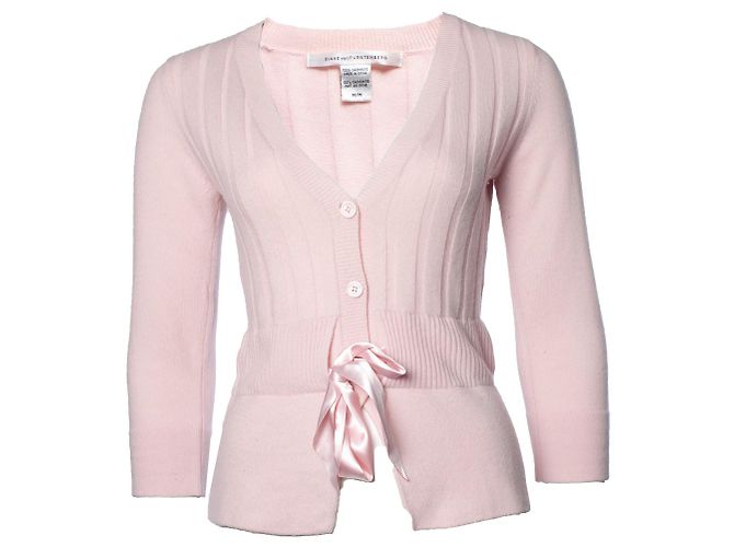 Diane Von Furstenberg, rosa Cardigan mit Schleife Pink