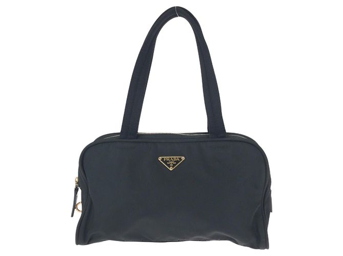 Tote Sac cabas Prada Nylon Tessuto Logo Triangle Noir