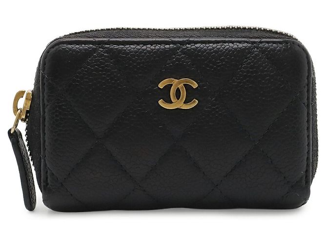 Porta-moedas Chanel Caviar Skin Preto