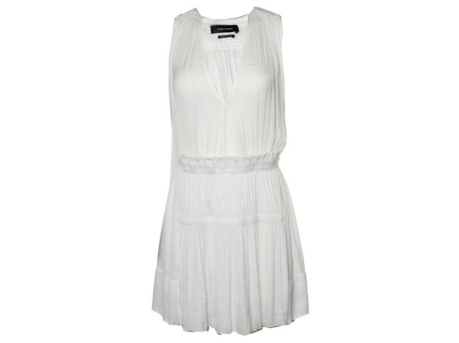 Isabel Marant, Weißes transparentes Kleid mit Rüschen