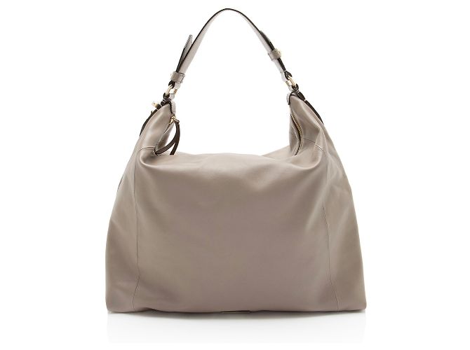Bolsa Hobo Ana de couro Jimmy Choo Marrom Bege