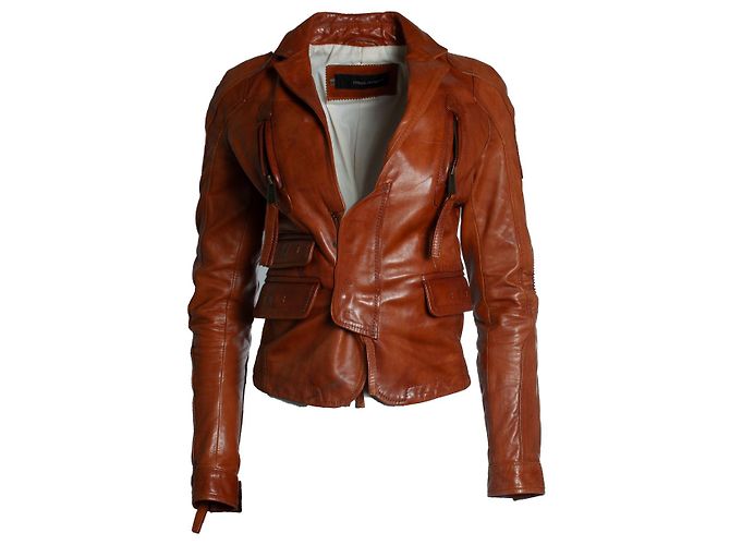 Dsquared2, leather jacket in cognac Brown