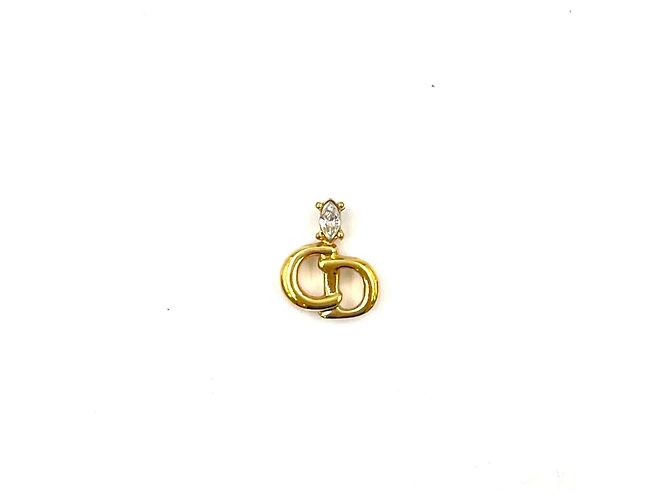 Dior CD Logo Anhänger mit Strass Gold
