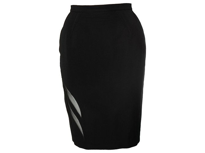 Thierry Mugler, minigonna con dettagli trasparenti Nero