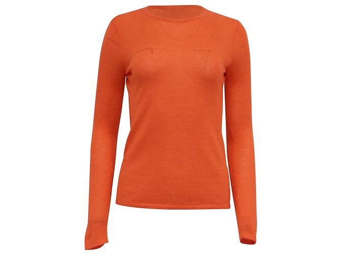 Pull à col rond Ralph Lauren en cachemire orange