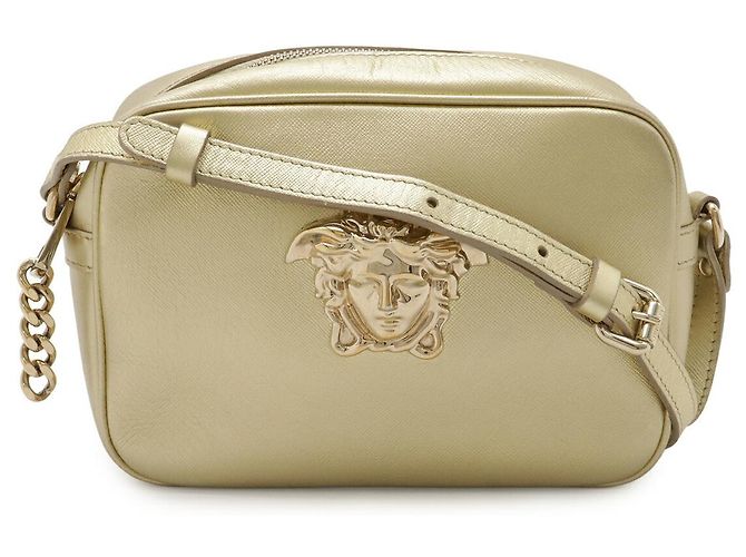 Borsa a tracolla in pelle Versace Oro metallizzato D'oro Metallico