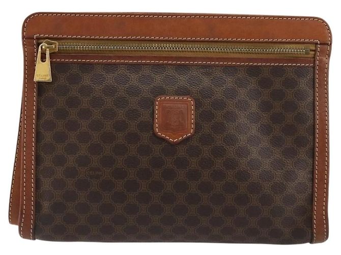 Céline Celine Logo Triomphe Canvas and leather Marrom