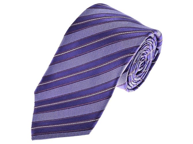 Kiton Cravatta in seta a righe viola Porpora 