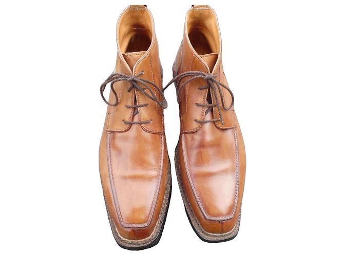 Berluti Brown Leather Norwegian Stitch Ankle Boots