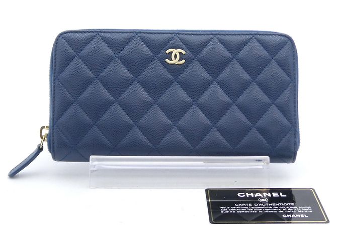 Chanel Matelasse Wallet Zippy CC medium Navy blue