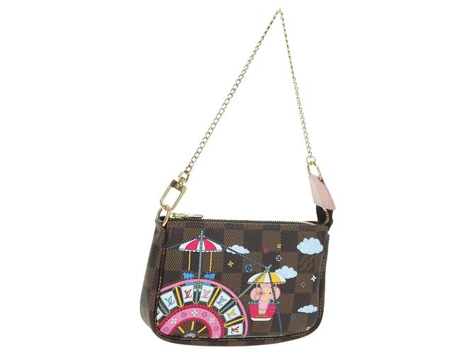 LOUIS VUITTON Damier Vivienne Mini Pochette Accessoires N60402 LV Auth 176744SAM