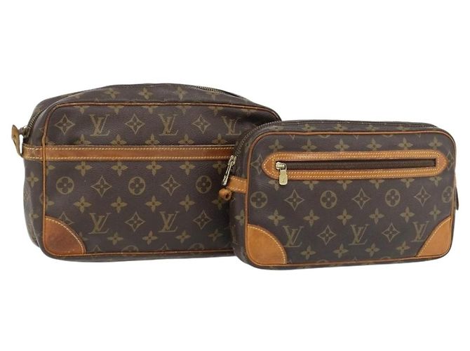 LOUIS VUITTON Monogram Clutch Bag 2 Set LV Auth 181191 Monogramm