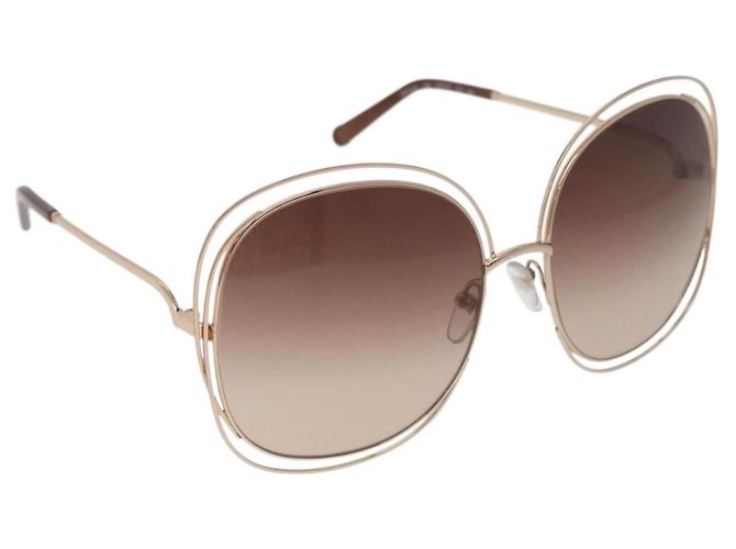 Chloé Gafas de sol Chloe metal Gold Tone Auth BA12851A