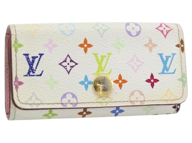 LOUIS VUITTON Monogram Multicolor Multicles 4 Key Case White M93731 Auth 181452