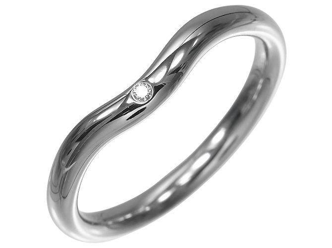 Tiffany & Co. geschwungener Ring aus Platin mit Diamant