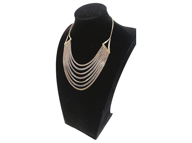 Autre Marque Collana multifilo UNOAERRE in bronzo placcato oro e placcato argento D'oro