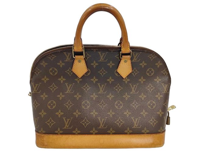 Louis Vuitton Alma Handbag Monogram Canvas PM Beige