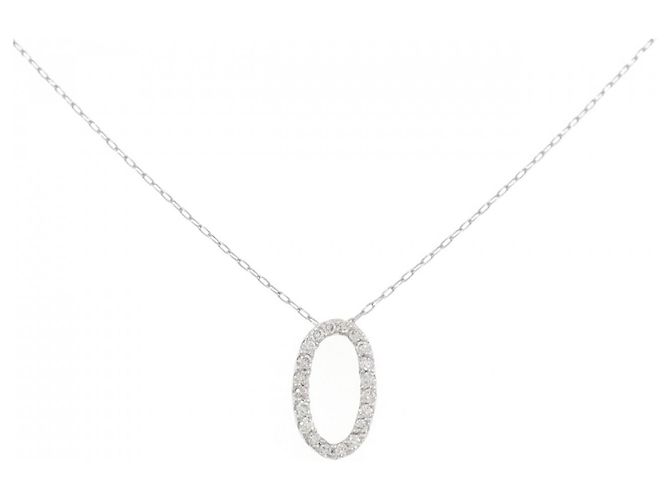 Autre Marque Pt900 Diamant Halskette Silber