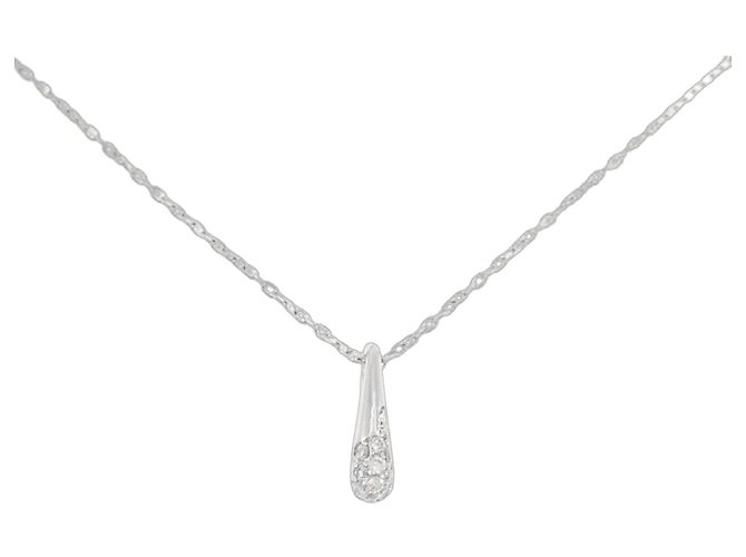 Autre Marque Platin-Diamant-Halskette Silber