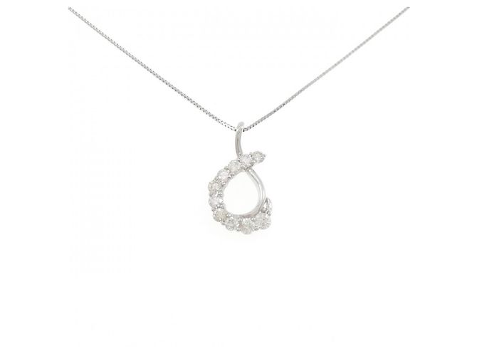 Autre Marque Platin-Diamant-Halskette Silber