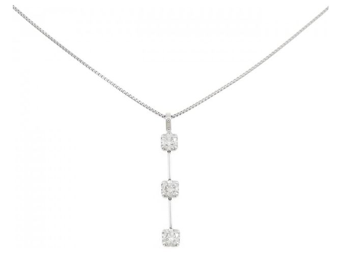Autre Marque PT850 Platin-Halskette mit 0.30CT Diamant Silber