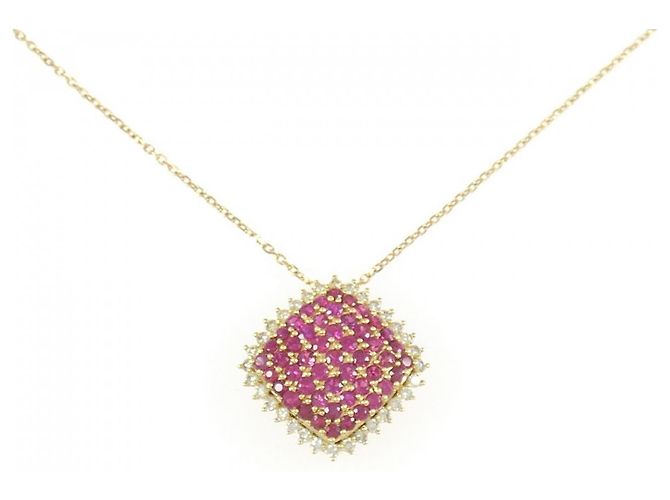 Autre Marque Collana con rubino e diamanti Au750 D'oro