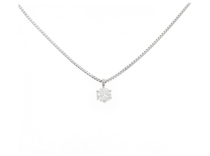 Autre Marque Platin-Diamant-Halskette Silber