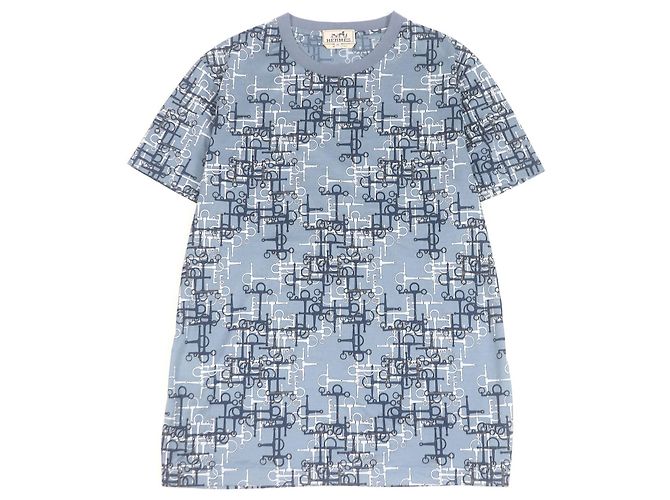 Hermès T-shirt in cotone Hermes Blu Blu chiaro