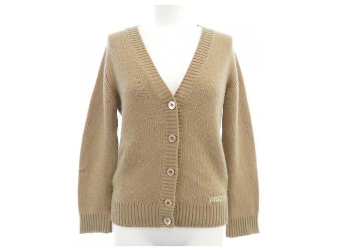 Prada Cashmere Blend Cardigan Brown