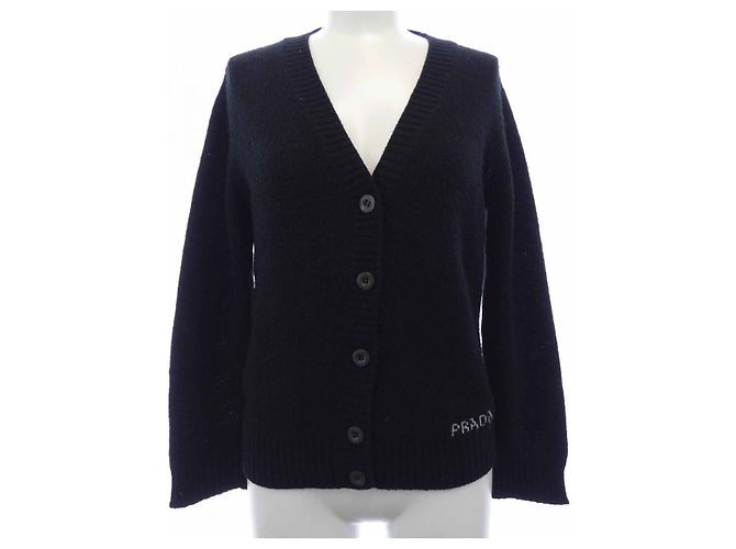 Prada Cashmere Blend Cardigan Black
