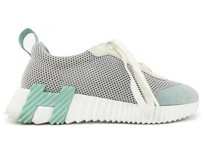 Hermès Hermes BOUNCING Airy Twill Sneaker Weiß Grün