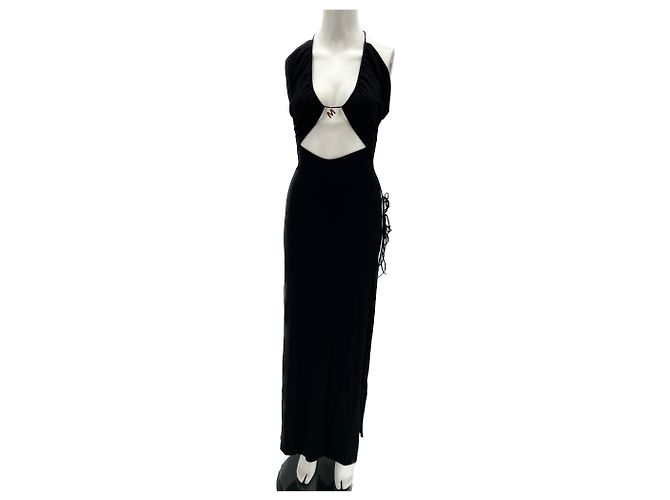 Autre Marque MANURI Langes schwarzes Viscose Kleid
