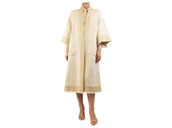Autre Marque Cream oversized kimono jacket - size UK 6