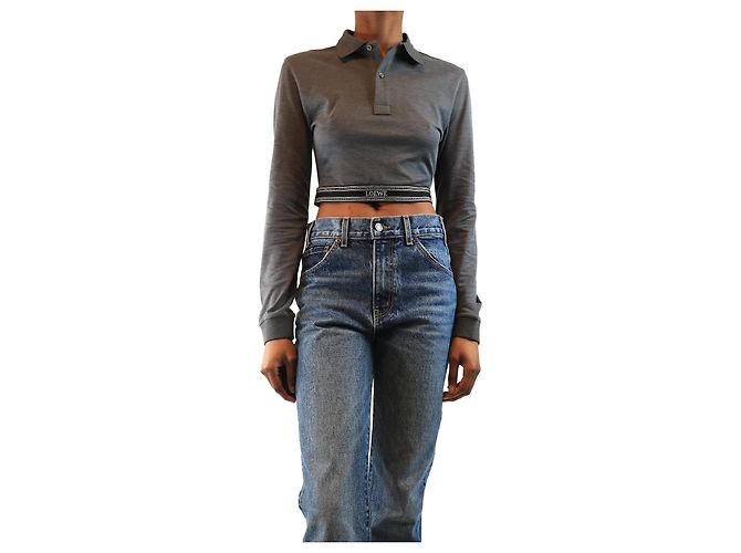 Loewe Graues Cropped-Poloshirt - Größe XS
