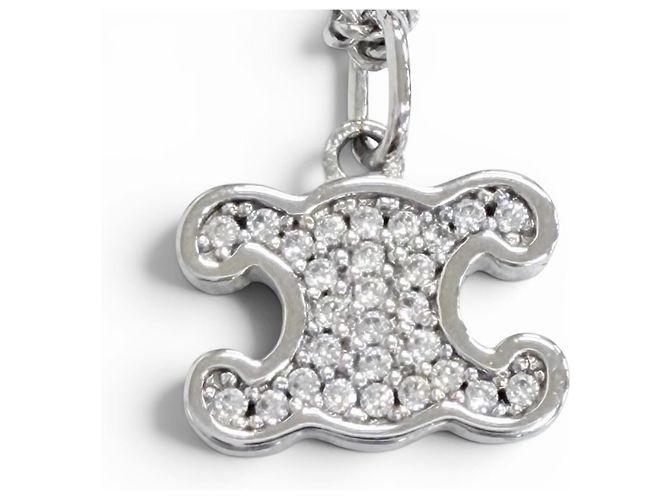 Céline Collar Triomphe Rhinestone Celine Plata