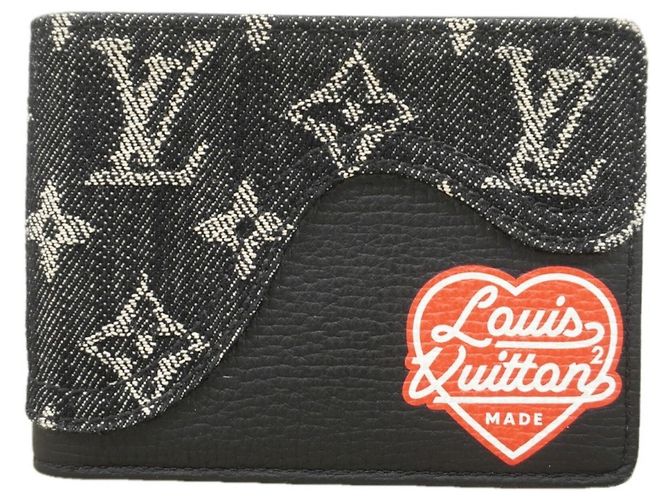 Cartera Slender Louis Vuitton Monogram Denim Negro