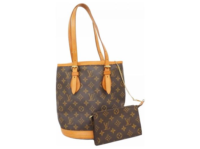 Borsa Tote Louis Vuitton Monogram Bucket PM Marrone