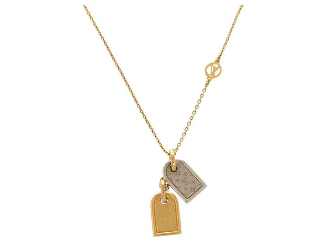 Collana Louis Vuitton Monogram Name Tag Motif Argento D'oro