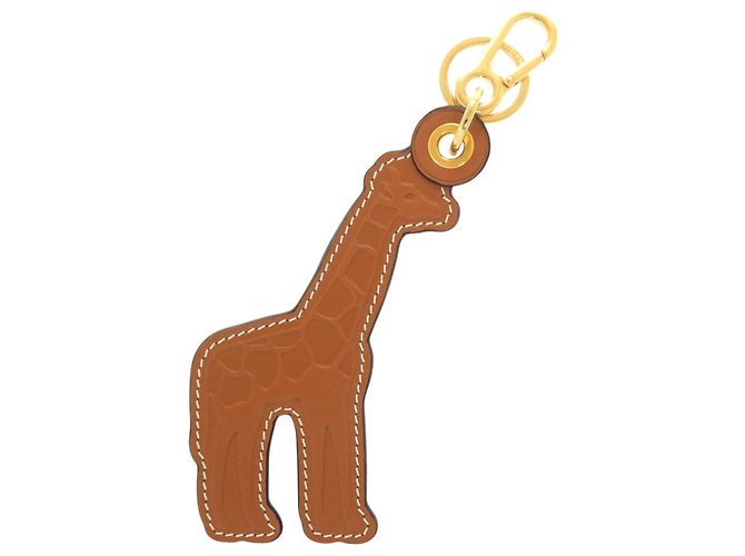 Charm per borsa in pelle di giraffa Loewe Marrone Giallo