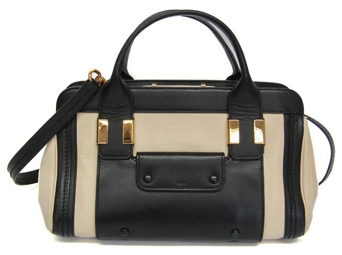 Borsa a mano e borsa a tracolla in pelle da donna Chloé Alice Nero Crudo