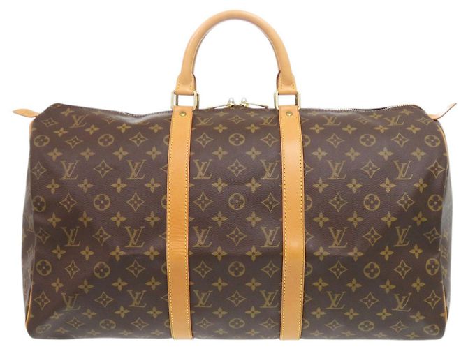 Louis Vuitton Keepall 50 Monogram Boston Bag Brown