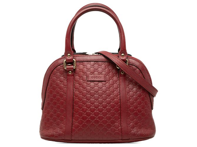 Borsa Gucci Red Mini Microguccissima Dome Satchel Rosso