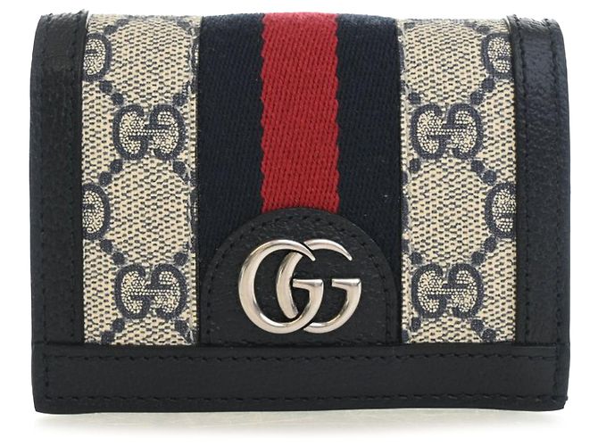 Cartera Compacta Gucci Beige GG Supreme Web Ophidia